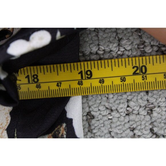 Rihoas Mini Dress Womens Black Floral Button Up Short Sleeve Size Medium NWT - Picture 6 of 7